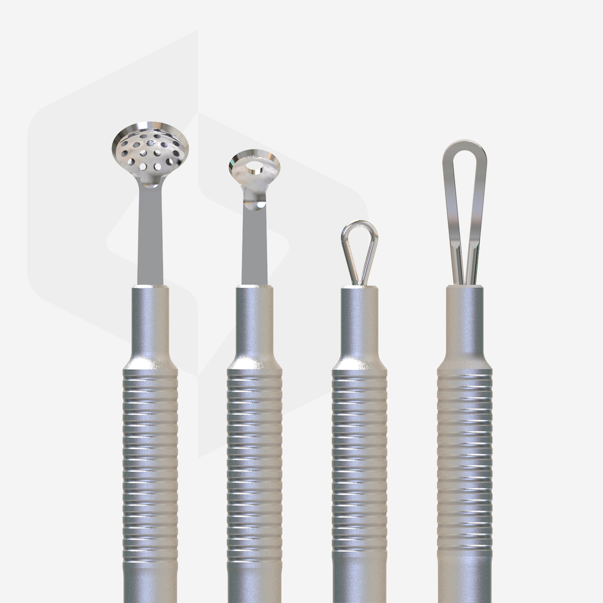 Set di strumenti per cosmetologia "Clean Skin" BEAUTY & CARE 30 (cucchiaio Uno, strumento rotondo con 19 fori e anello a doppia estremità)