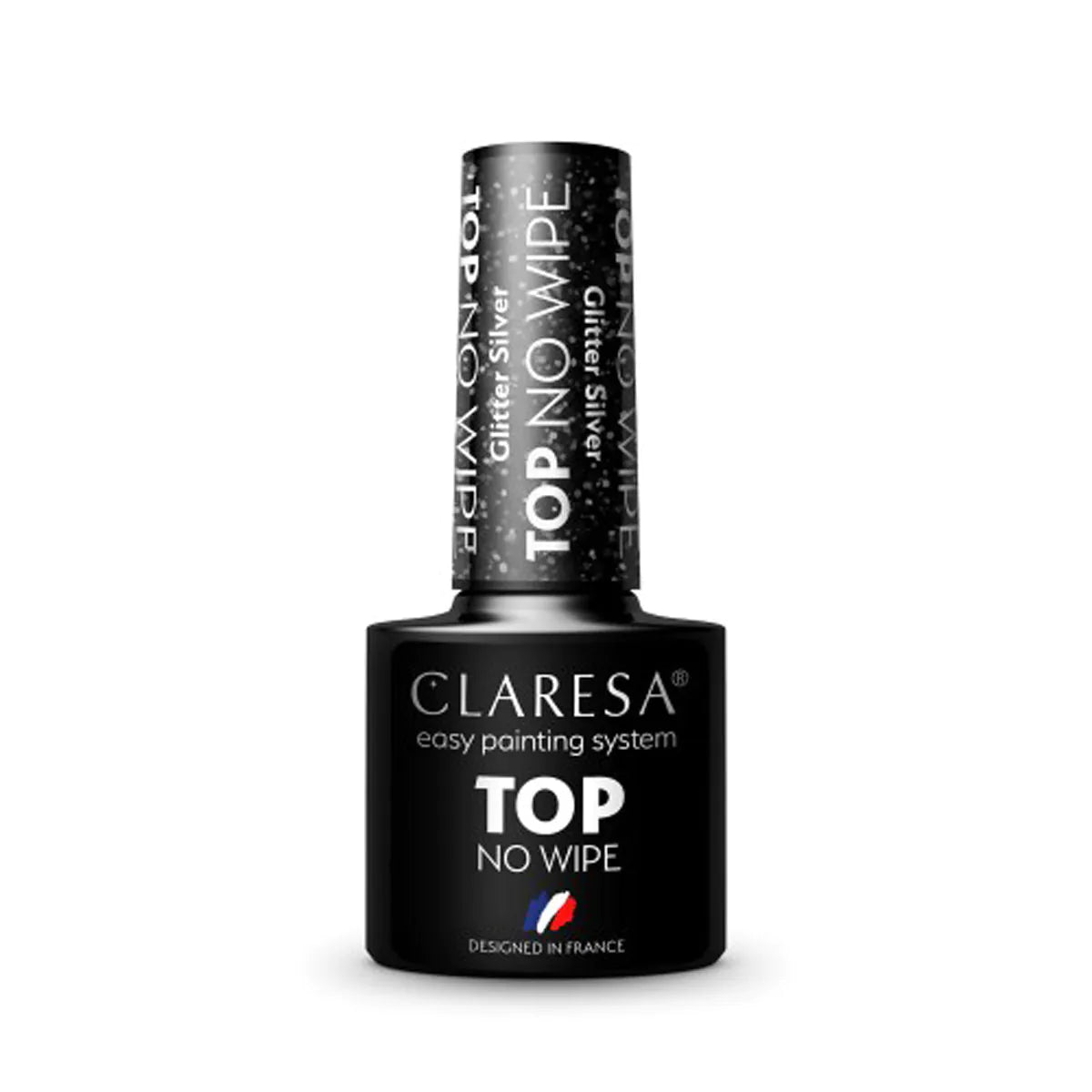 Claresa TOP NO WIPE 5 ml Glitter Silver