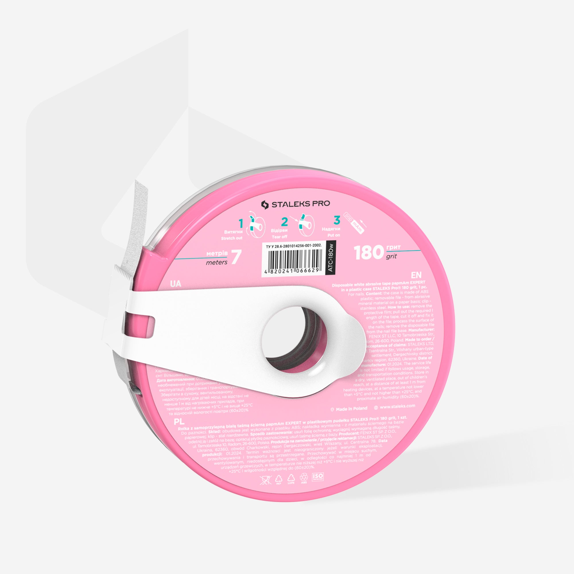 Nastro abrasivo bianco monouso papmAm EXPERT grana 180 in custodia di plastica