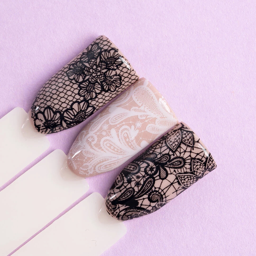 Transfer foil 24 Black Lace Ornamento manicure Semilac