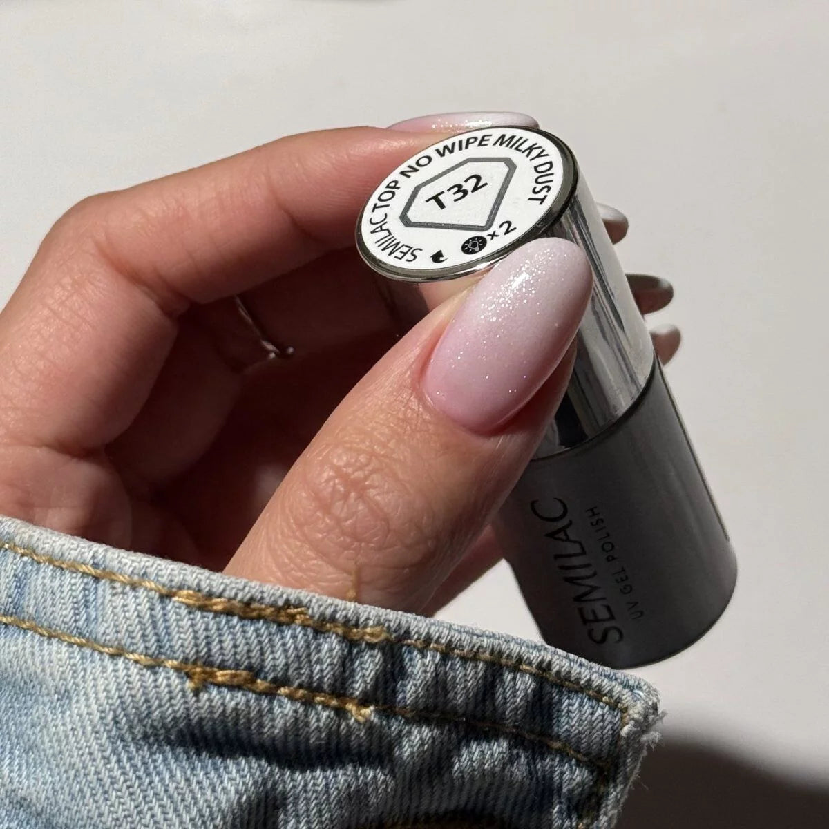 Semilac Top T32 No Wipe Milky Dust 7ml