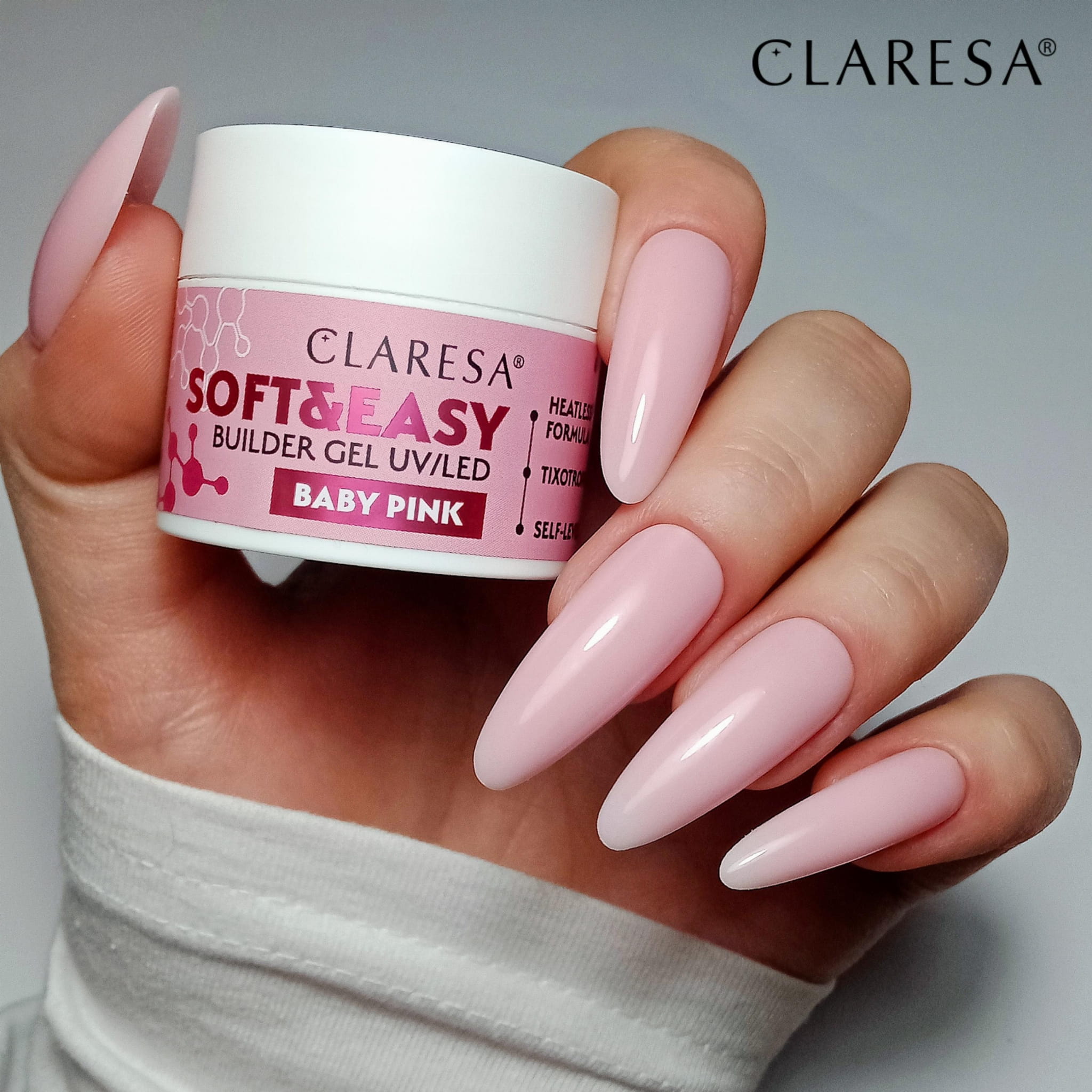 CLARESA – Soft&Easy Builder Gel 12ml Baby Pink