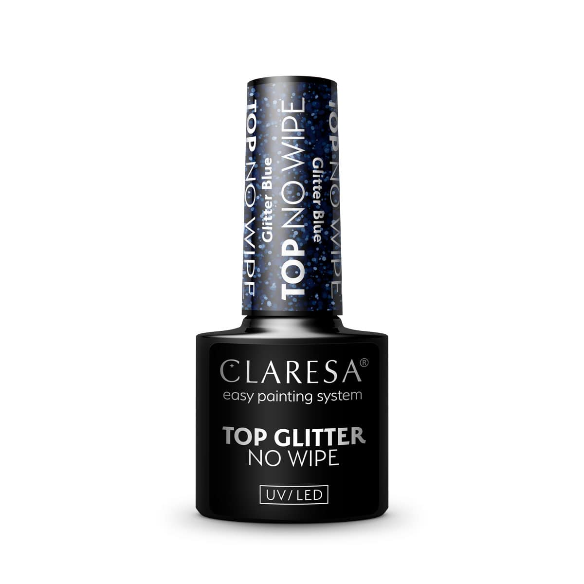 Claresa TOP NO WIPE 5 ml Glitter Blue