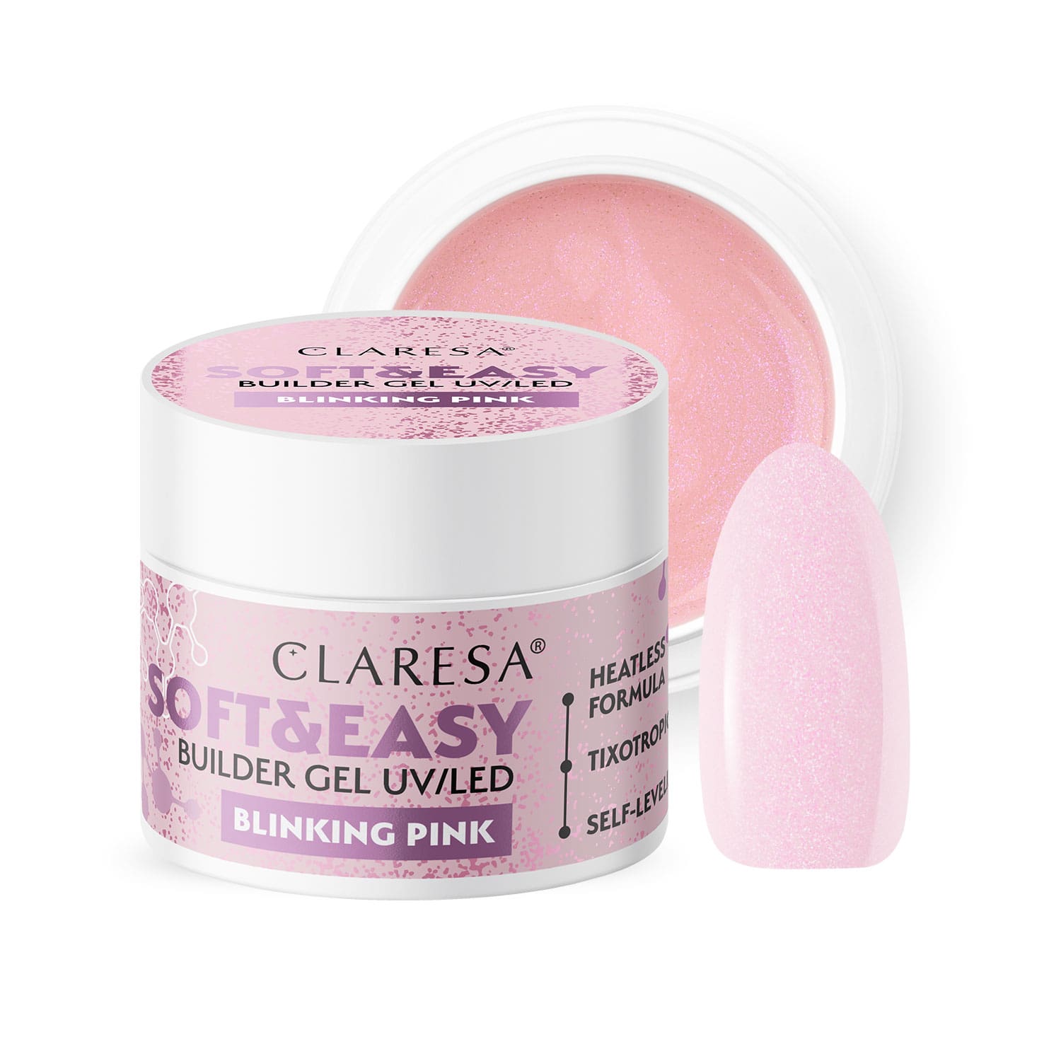 Claresa SOFT&EASY Builder Gel BLINKING PINK 45g