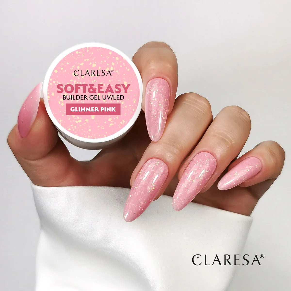 Claresa SOFT&EASY Builder Gel GLIMMER PINK 12ml